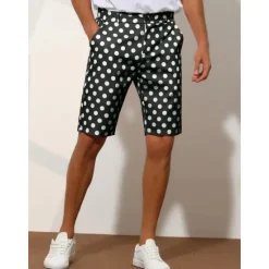 Hot OUKU Men's Pink Shorts Shorts Chino Shorts Bermuda shorts Work Shorts Pocket Polka Dot Comfort Breathable Outdoor Daily Going out Fashion Casual Black White