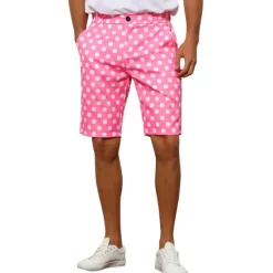 Hot OUKU Men's Pink Shorts Shorts Chino Shorts Bermuda shorts Work Shorts Pocket Polka Dot Comfort Breathable Outdoor Daily Going out Fashion Casual Black White