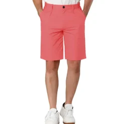 OUKU Men's Pink Shorts Shorts Chino Shorts Dress Shorts Bermuda shorts Pocket Plain Comfort Breathable Outdoor Daily Going out Fashion Casual Black Pink