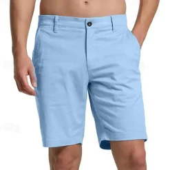 Discount OUKU Men's Pink Shorts Shorts Summer Shorts Work Shorts Button Pocket Plain Wearable Short Outdoor Daily Fashion Classic Black White