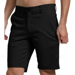 Discount OUKU Men's Pink Shorts Shorts Summer Shorts Work Shorts Button Pocket Plain Wearable Short Outdoor Daily Fashion Classic Black White