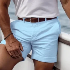 Hot OUKU Men's Pink Shorts Shorts Summer Shorts Casual Shorts Buttons Front Pocket Plain Comfort Breathable Short Casual Daily Holiday Fashion Designer Black White