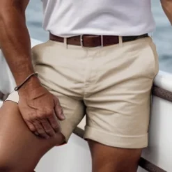 Hot OUKU Men's Pink Shorts Shorts Summer Shorts Casual Shorts Buttons Front Pocket Plain Comfort Breathable Short Casual Daily Holiday Fashion Designer Black White