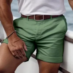 Hot OUKU Men's Pink Shorts Shorts Summer Shorts Casual Shorts Buttons Front Pocket Plain Comfort Breathable Short Casual Daily Holiday Fashion Designer Black White