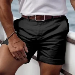Hot OUKU Men's Pink Shorts Shorts Summer Shorts Casual Shorts Buttons Front Pocket Plain Comfort Breathable Short Casual Daily Holiday Fashion Designer Black White