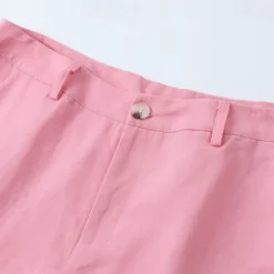 Hot OUKU Men's Pink Shorts Shorts Summer Shorts Casual Shorts Buttons Front Pocket Plain Comfort Breathable Short Casual Daily Holiday Fashion Designer Black White