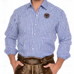Outlet OUKU Men's Plaid Checkered Traditional Oktoberfest Shirt Button Up Shirt Trachten Shirts Long Sleeve Casual Dailywear Holiday Spring Fall Turndown 3D Print Linen Like Shirt Blue Green