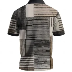 OUKU Men's Plaid Golf Shirt Short Sleeve Polo Shirts Collared Shirts Vintage Casual Vacation Wear Formal Wear Festival Wear Buttons 3D Print Summer Gray