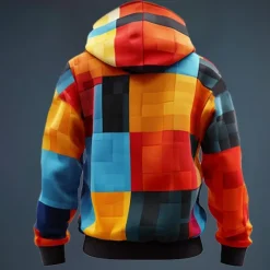 Clearance OUKU Men's Plaid Hoodies Sweatshirt Fashion Cool Long Sleeve Crew Neck Party Holiday Streetwear Drawstring Fall Winter Designer Orange