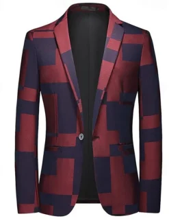 OUKU Men's Plaid Long Sleeve Turndown Vintage Business Work Wear to work Going out Buttons Print