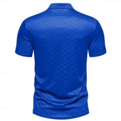 Sale OUKU Men's Plaid Polo Short Sleeve Polo Shirts Collared Shirts Business Casual School Outdoor Daily Wear 3D Print Summer Blue Dark Green Purple