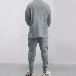 OUKU Men's Plain Basic Sweatshirts Sweatshirt Tracksuit Sweatsuit Long Sleeve Sweatshirt V Neck Streetwear Basic Casual Sports & Outdoor Daily Holiday 2 Piece Fall & Winter