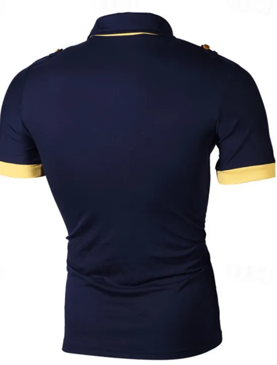 Best OUKU Men's Plain Polo Golf Shirt Short Sleeve Lapel Fashion Casual Outdoor Sport Daily Buttons Summer Wine Black White