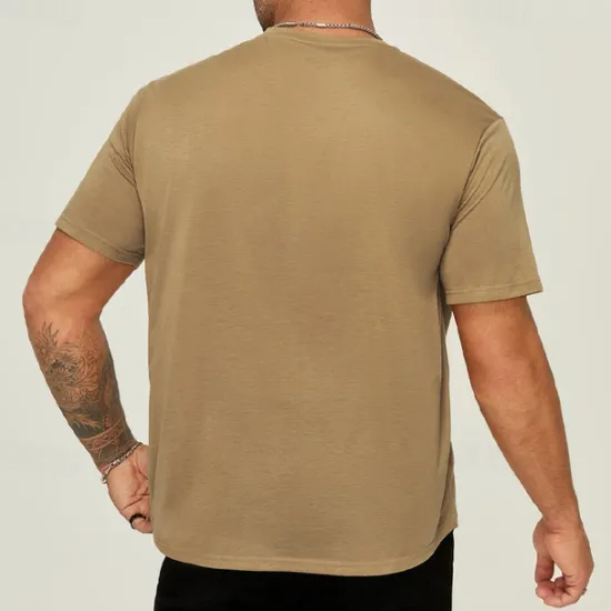 Outlet OUKU Men's Plus Size Big Tall T shirt Tee Tee Graphic Tee Crewneck Black Brown Short Sleeves Outdoor Going out Print Coconut Tree Letter Clothing Apparel Cotton Blend Stylish Casual Tops