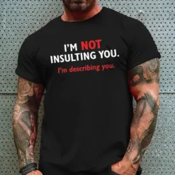 Hot OUKU Men's Plus Size T shirt Tee Big and Tall Graphic Crewneck Print Short Sleeves Summer Streetwear Stylish Casual Tops Outdoor Going out Tops Black