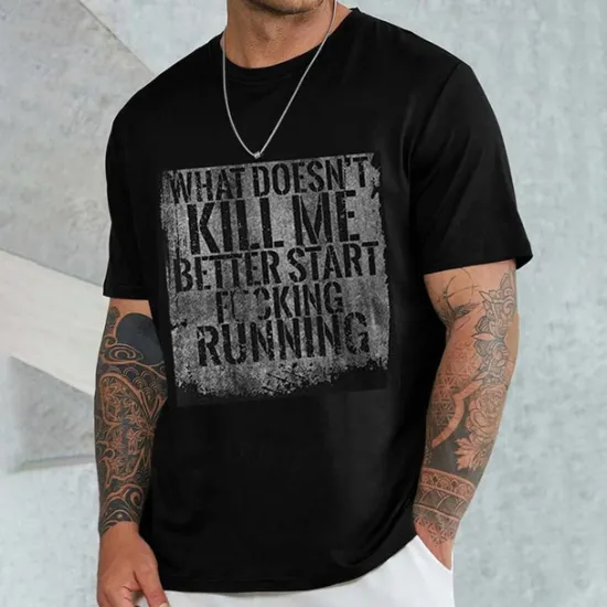 Hot OUKU Men's Plus Size T shirt Tee Big and Tall Graphic Crewneck Print Short Sleeves Summer Streetwear Stylish Casual Tops Outdoor Going out Tops Black