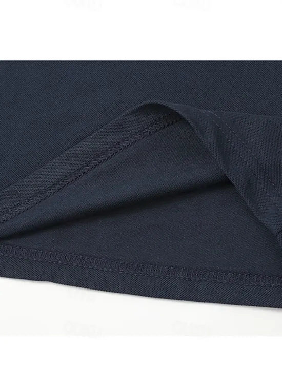 Discount OUKU Men's Polo Casual Sports Turndown Short Sleeve Sports Leisure Plain Button Front Summer Navy + white Navy + Navy Navy + Black Navy + yellow Navy blue + milk green Polo