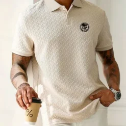 New OUKU Men's Polo Casual Turndown Short Sleeve Leisure Comfortable Skull 3D Print Buttons Summer Black White Green Brown Polo