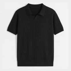 Discount OUKU Men's Polo Knit Polo Sweater Business Casual V Neck Short Sleeve Formal Solid Color Novelty Summer All Seasons Light Blue Light Khaki Black White Army Green Coffee Polo
