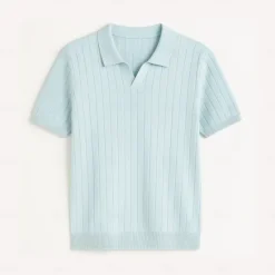 Discount OUKU Men's Polo Knit Polo Sweater Business Casual V Neck Short Sleeve Formal Solid Color Novelty Summer All Seasons Light Blue Light Khaki Black White Army Green Coffee Polo