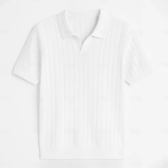 Discount OUKU Men's Polo Knit Polo Sweater Business Casual V Neck Short Sleeve Formal Solid Color Novelty Summer All Seasons Light Blue Light Khaki Black White Army Green Coffee Polo