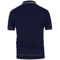 OUKU Men's Polo Knit Polo Sweater Business Casual Lapel Short Sleeve Modern Old Money Style Solid / Plain Color Button Front Summer Dark Navy Green Rose Red Polo