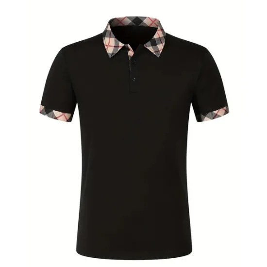 Hot OUKU Men's Polo Shirt Button Up Polos Casual Holiday Lapel Short Sleeve Fashion Basic Plaid Color Block Patchwork Summer Regular Fit Black White Red Navy Blue Sky Blue Beige Polo Shirt