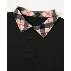 Hot OUKU Men's Polo Shirt Button Up Polos Casual Holiday Lapel Short Sleeve Fashion Basic Plaid Color Block Patchwork Summer Regular Fit Black White Red Navy Blue Sky Blue Beige Polo Shirt