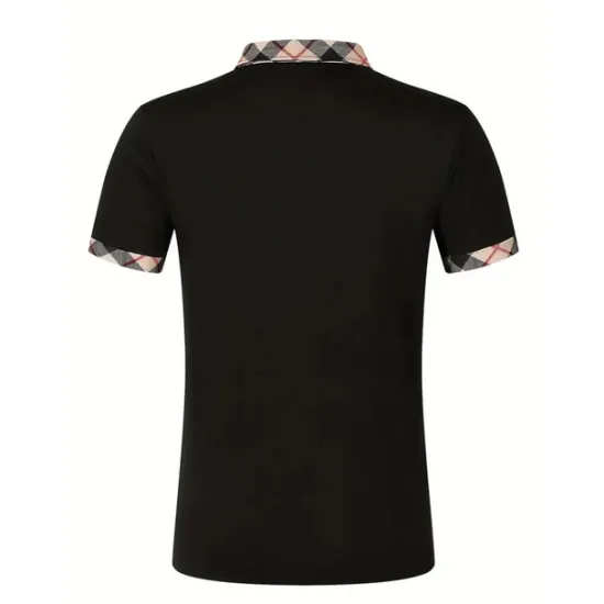 Hot OUKU Men's Polo Shirt Button Up Polos Casual Holiday Lapel Short Sleeve Fashion Basic Plaid Color Block Patchwork Summer Regular Fit Black White Red Navy Blue Sky Blue Beige Polo Shirt