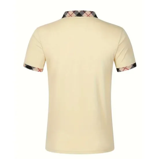 Hot OUKU Men's Polo Shirt Button Up Polos Casual Holiday Lapel Short Sleeve Fashion Basic Plaid Color Block Patchwork Summer Regular Fit Black White Red Navy Blue Sky Blue Beige Polo Shirt