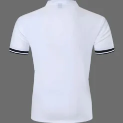 Discount OUKU Men's Polo Shirt Collarless Golf Shirts Casual Holiday Stand Collar Short Sleeve Fashion Basic Plain Button Summer Regular Fit Dark Brown Dark Red Black White Polo Shirt