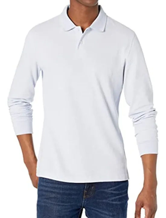 New OUKU Men's Polo Shirt Cotton Polo Shirt Outdoor Casual Polo Collar Long Sleeve Casual Comfortable Solid Color Plain Button Front Button-Down Spring Fall Regular Fit Black White Yellow Pink Navy Blue Blue