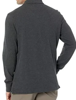 New OUKU Men's Polo Shirt Cotton Polo Shirt Outdoor Casual Polo Collar Long Sleeve Casual Comfortable Solid Color Plain Button Front Button-Down Spring Fall Regular Fit Black White Yellow Pink Navy Blue Blue