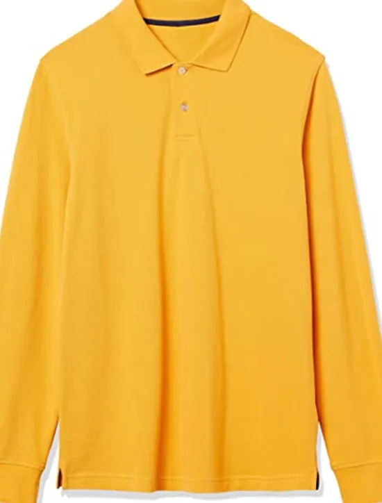 New OUKU Men's Polo Shirt Cotton Polo Shirt Outdoor Casual Polo Collar Long Sleeve Casual Comfortable Solid Color Plain Button Front Button-Down Spring Fall Regular Fit Black White Yellow Pink Navy Blue Blue