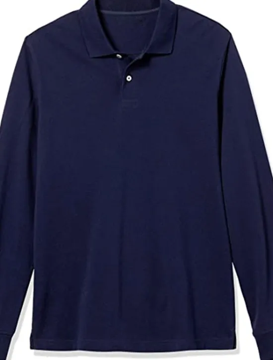 New OUKU Men's Polo Shirt Cotton Polo Shirt Outdoor Casual Polo Collar Long Sleeve Casual Comfortable Solid Color Plain Button Front Button-Down Spring Fall Regular Fit Black White Yellow Pink Navy Blue Blue