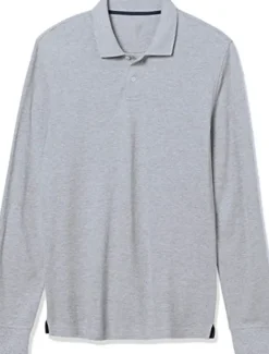New OUKU Men's Polo Shirt Cotton Polo Shirt Outdoor Casual Polo Collar Long Sleeve Casual Comfortable Solid Color Plain Button Front Button-Down Spring Fall Regular Fit Black White Yellow Pink Navy Blue Blue