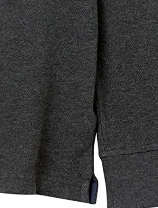 New OUKU Men's Polo Shirt Cotton Polo Shirt Outdoor Casual Polo Collar Long Sleeve Casual Comfortable Solid Color Plain Button Front Button-Down Spring Fall Regular Fit Black White Yellow Pink Navy Blue Blue