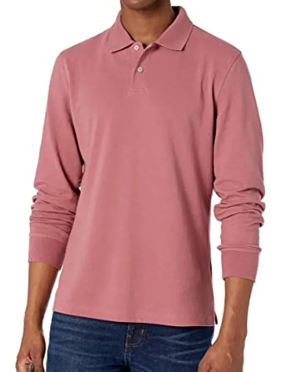 New OUKU Men's Polo Shirt Cotton Polo Shirt Outdoor Casual Polo Collar Long Sleeve Casual Comfortable Solid Color Plain Button Front Button-Down Spring Fall Regular Fit Black White Yellow Pink Navy Blue Blue