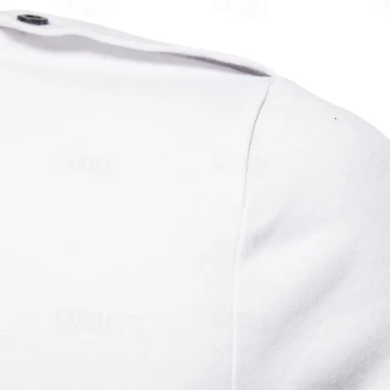 Hot OUKU Men's Polo Shirt Golf Shirt Work Casual Lapel Short Sleeve Basic Modern Solid Color Patchwork Button Spring & Summer Regular Fit Black White Grey Polo Shirt