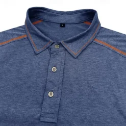 Online OUKU Men's Polo Shirt Golf Shirt Work Casual Lapel Ribbed Polo Collar Short Sleeve Basic Modern Color Block Patchwork Button Spring & Summer Regular Fit Apricot Dark Gray Black White Burgundy Blue Polo