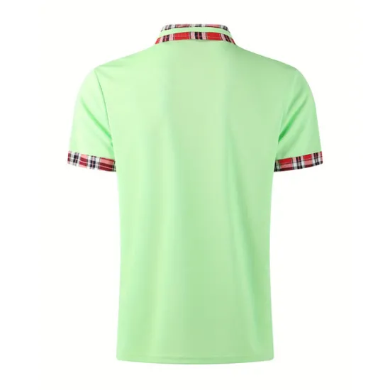 Best OUKU Men's Polo Shirt Golf Shirt Casual Sports Classic Short Sleeve Fashion Basic Plaid Color Block Patchwork Pocket Summer Regular Fit Black White Red Navy Blue Blue Green Polo Shirt