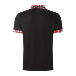 Best OUKU Men's Polo Shirt Golf Shirt Casual Sports Classic Short Sleeve Fashion Basic Plaid Color Block Patchwork Pocket Summer Regular Fit Black White Red Navy Blue Blue Green Polo Shirt
