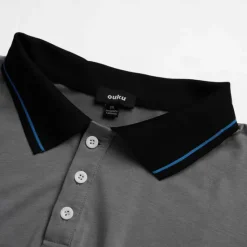 New OUKU Men's Polo Shirt Golf Shirt Casual Holiday Ribbed Polo Collar Classic Short Sleeve Fashion Basic Color Block Patchwork Pocket Summer Regular Fit Purple Grey Polo Shirt
