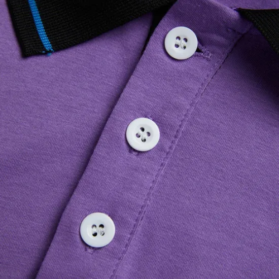 New OUKU Men's Polo Shirt Golf Shirt Casual Holiday Ribbed Polo Collar Classic Short Sleeve Fashion Basic Color Block Patchwork Pocket Summer Regular Fit Purple Grey Polo Shirt