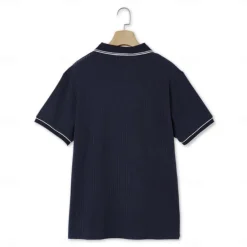 Outlet OUKU Men's Polo Shirt Golf Shirt Work Casual Lapel Ribbed Polo Collar Short Sleeve Basic Modern Color Block Patchwork Button Spring & Summer Regular Fit Light Blue White Burgundy Navy Blue Gray Polo Shirt