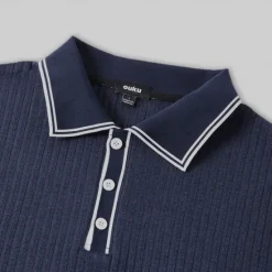 Outlet OUKU Men's Polo Shirt Golf Shirt Work Casual Lapel Ribbed Polo Collar Short Sleeve Basic Modern Color Block Patchwork Button Spring & Summer Regular Fit Light Blue White Burgundy Navy Blue Gray Polo Shirt