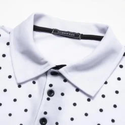 OUKU Men's Polo Shirt Golf Shirt Casual Daily Polo Collar Classic Short Sleeve Casual Soft Polka Dot Dot Button Front Summer Spring Regular Fit Black White Red Navy Blue Orange Light Grey Polo Shirt
