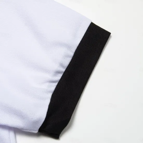 OUKU Men's Polo Shirt Golf Shirt Casual Daily Polo Collar Classic Short Sleeve Casual Soft Polka Dot Dot Button Front Summer Spring Regular Fit Black White Red Navy Blue Orange Light Grey Polo Shirt