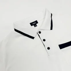 Hot OUKU Men's Polo Shirt Golf Shirt Casual Sports Lapel Short Sleeve Fashion Basic Color Block Patchwork Front Pocket Summer Regular Fit Dark red White Navy Blue Sky Blue Grey Polo Shirt