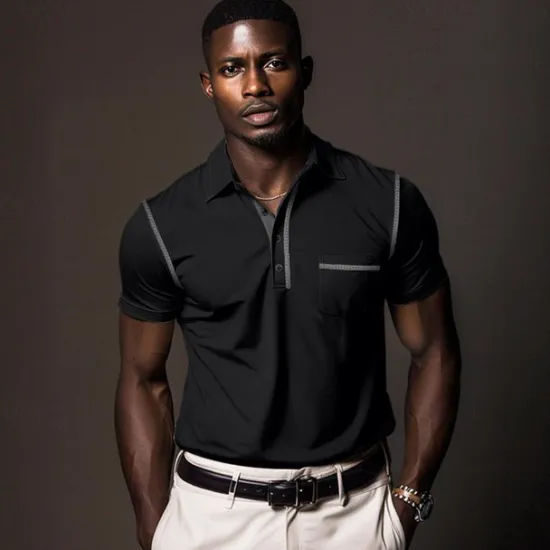 Hot OUKU Men's Polo Shirt Golf Shirt Work Casual Lapel Ribbed Polo Collar Short Sleeve Basic Modern Color Block Patchwork Button Spring & Summer Regular Fit Dark Gray Black White Burgundy Navy Blue Blue Polo